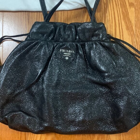 Auth Prada Cervo Lux Nero - Picture 2 of 11